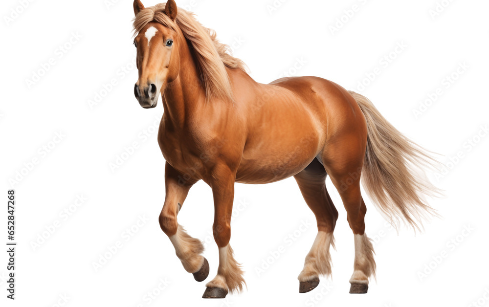Peruvian Paso Red Horse in Portrait Isolated on Transparent Background PNG. Generative AI