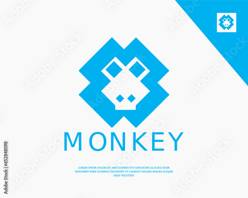 Photography Butterfly logo monkey shape design illustration