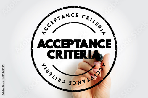Tableau sur toile Acceptance Criteria - conditions that must be satisfied for a product or increme