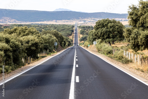 asphalt road in the province of Salamanca, Spain