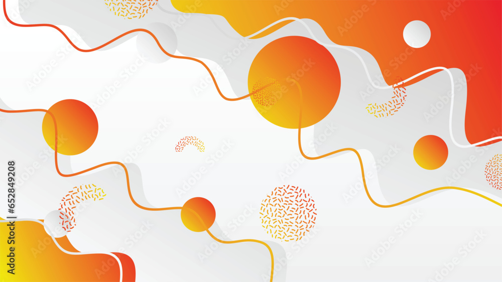 White gray and orange gradient dynamic fluid shapes abstract background