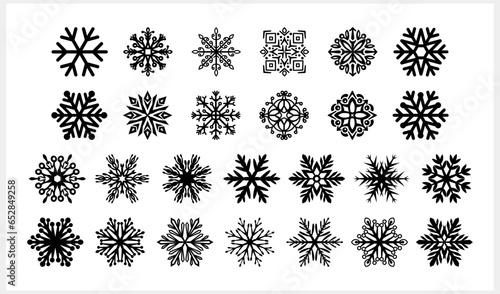 Snowflake icon isolated. Christmas and winter emblem. Xmas design. Vector stock illustration. EPS 10