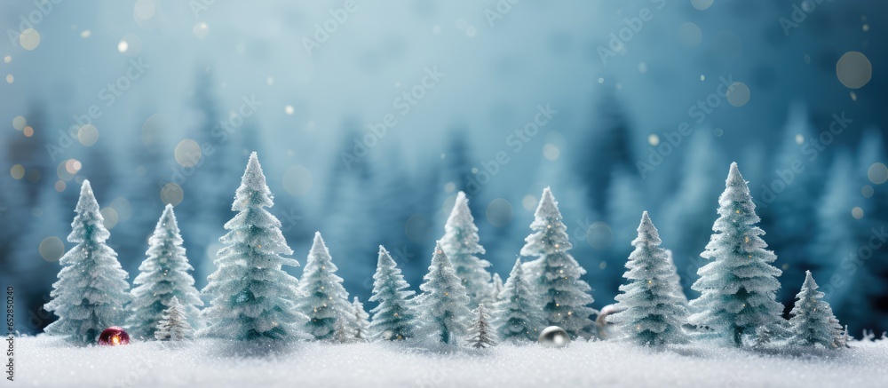 Holiday background with winter season featuring a greeting card for Christmas and New Year celebrations