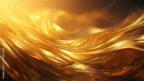 Deep shadows and swirling patterns against an abstract gold backdrop.