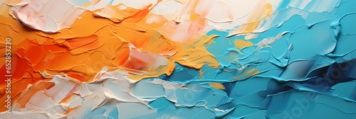 Background of colorful rough abstract painting with thick palette knife style