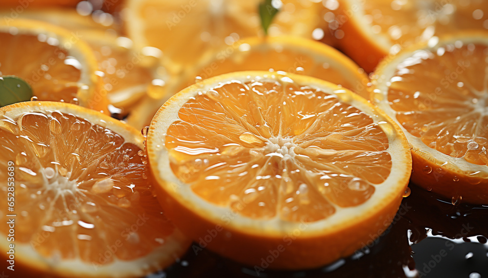 Freshness and vitality in a vibrant circle of juicy citrus fruit generated by AI Freshness and vitality in a vibrant circle of juicy citrus fruit generated by AI