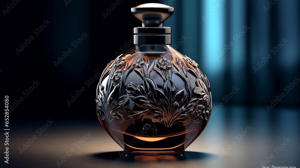 black floral theme perfume bottle , luxurious fragrance flacon black floral theme perfume bottle , luxurious fragrance flacon