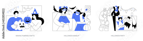 Halloween celebration isolated cartoon vector illustrations se