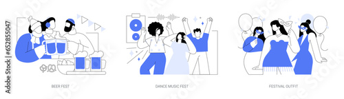 Festival trip isolated cartoon vector illustrations se