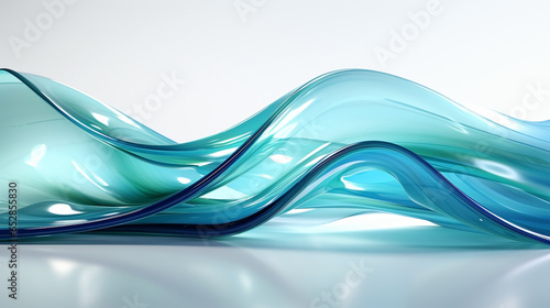 transparent cosmic glass wave in white background banner