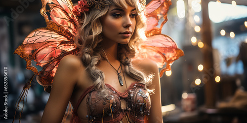 Person in Dazzling Fairy Costume Captures Halloween Spirit