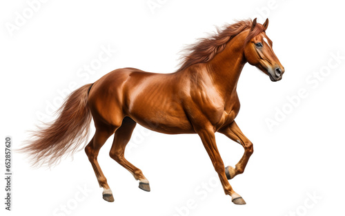 Moving an American Saddlebred Brown Horse Isolated on Transparent Background PNG. Generative AI