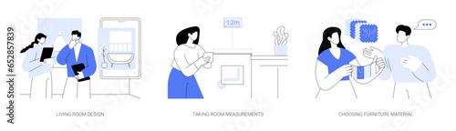 Interior rennovation abstract concept vector illustrations.