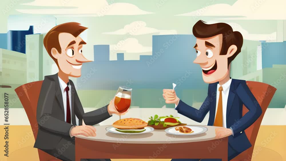 A businessman negotiating a deal over lunch with a potential client. A businessman negotiating a deal over lunch with a potential client.