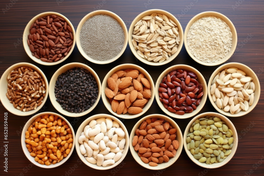 set of various seeds as nut-alternatives