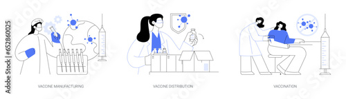 Covid-19 pandemic abstract concept vector illustrations.