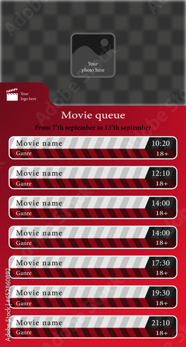 Sample of info table movie schedule