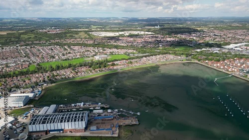 Paulsgrove Lake Portsmouth Harbour Aerial Drone shot photo