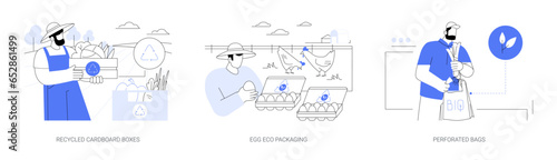 Eco-friendly packaging for farm products abstract concept vector illustrations.