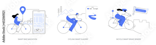 Smart biking abstract concept vector illustrations.