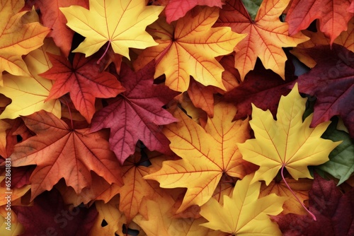 Many Maple Trees in Fall  A Colorful Background of Red  Yellow  and Orange Leaves