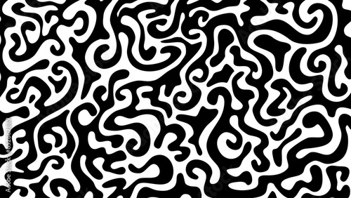 doodle bold lines background. Organic hand drawn circular lines. Wavy brush strokes. Hand drawn black vector swirls. anstract doodle background.
