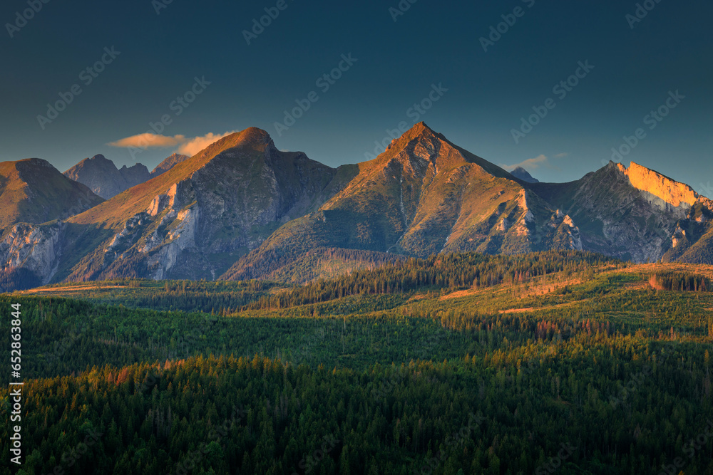 The Belianske Tatras before the sunrise, Osturnia. Slovakia