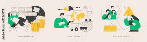 Global environmental data abstract concept vector illustrations.