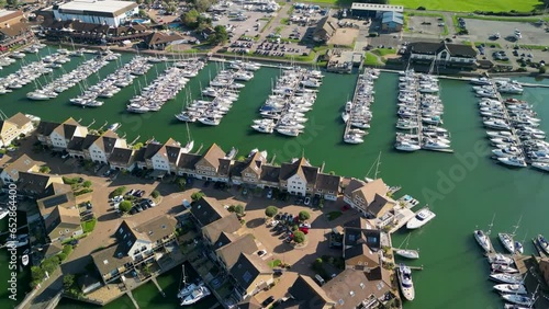 Porchester Marina Portsmouth Harbour fly over drone shot photo