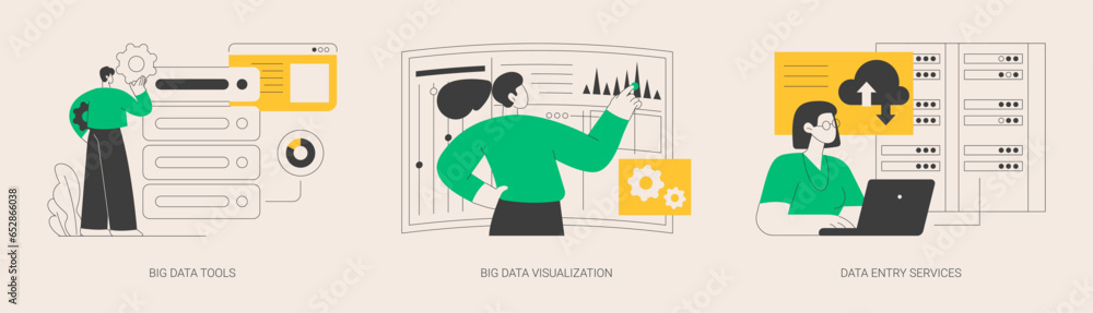 Database management abstract concept vector illustrations. Database management abstract concept vector illustrations.