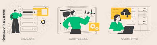 Database management abstract concept vector illustrations.