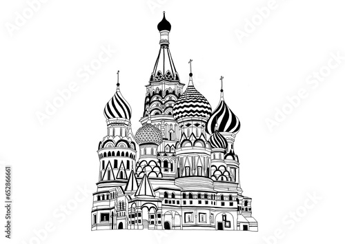 St. Basil's Cathedral Moscow Line Drawing 