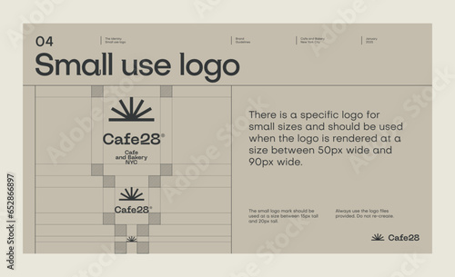 Brand identity guideline template to create visual identity of cafe, coffee shop or restaurant