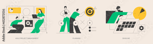 IT project delivery abstract concept vector illustrations.