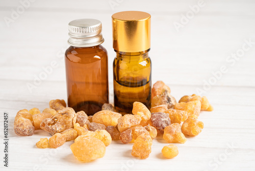 Frankincense or olibanum aromatic resin and soap for used in incense and perfumes.
