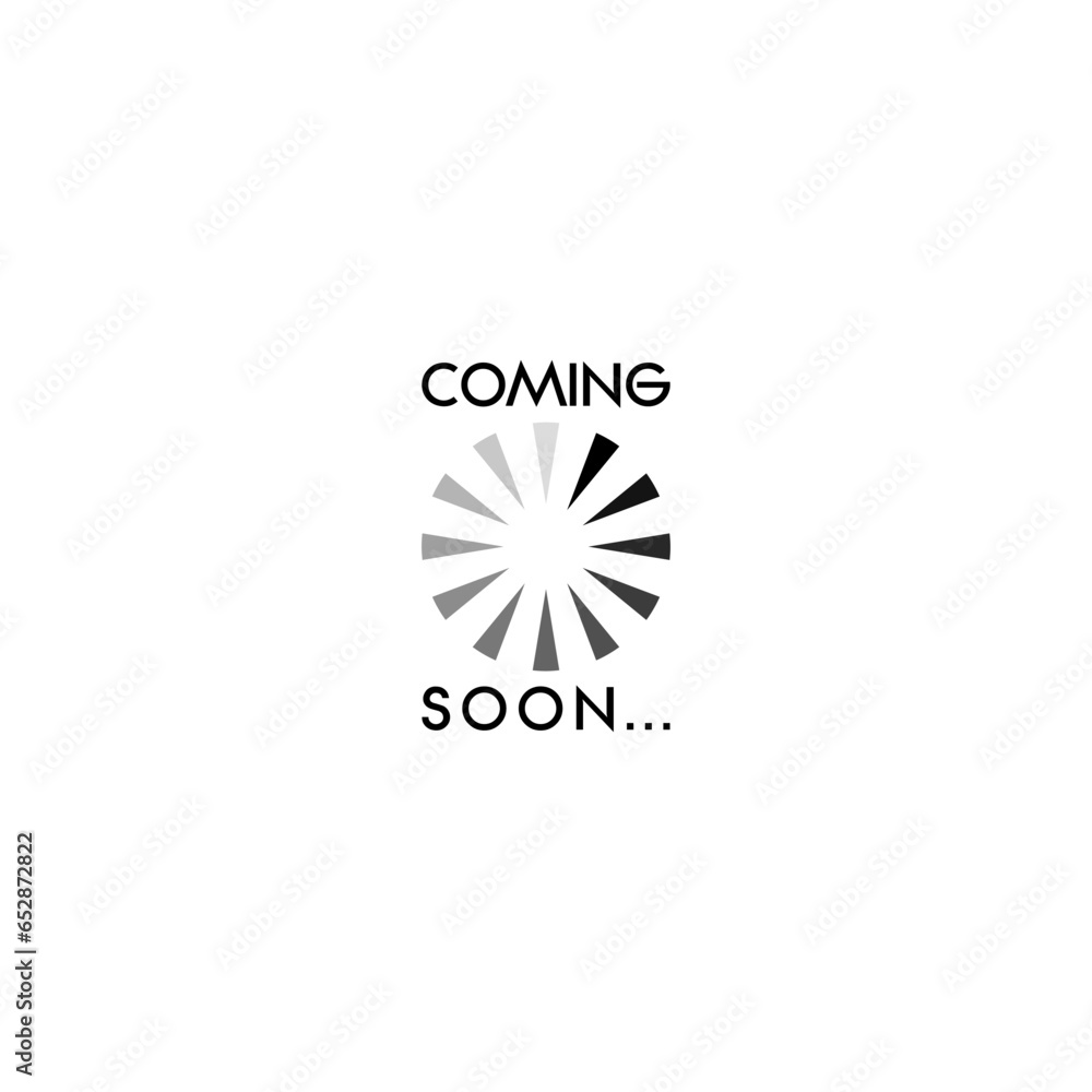 Coming soon loading sign icon isolated on white background Coming soon loading sign icon isolated on white background