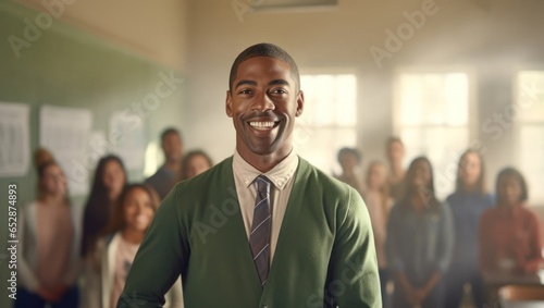 Black Male Teacher Occupation Work Role Workplace Background Generative AI