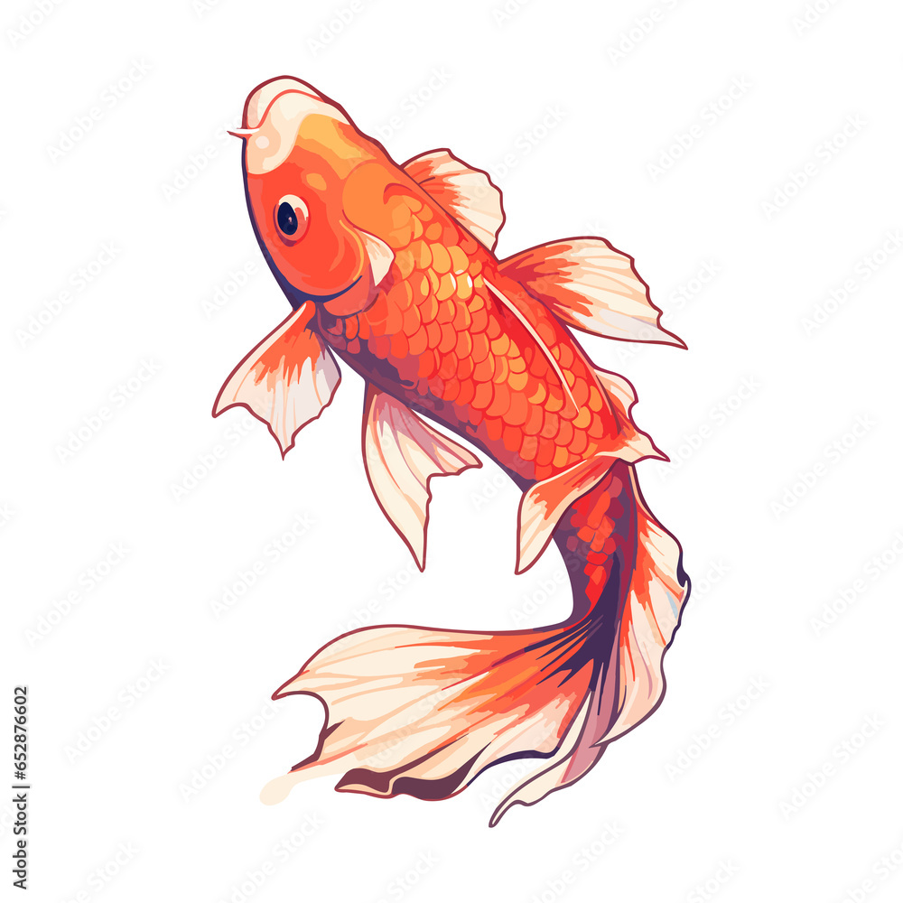 Colorful beauty koi fish swimming illustration Colorful beauty koi fish swimming illustration