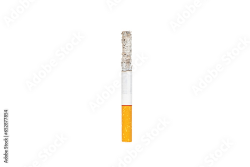 Burning Cigarette on iSolated White Background Images that Convey Danger and Loss of Healthy Life