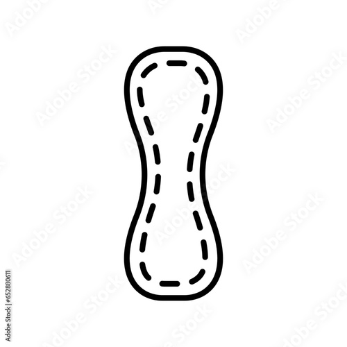 Menstruation, period and menses concept outline icon isolated on white background flat vector illustration. women's gasket in linear style. Woman, girl, feminine and intimate. Health care