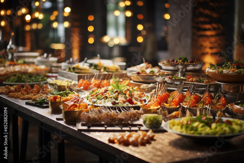 Buffet food in a luxury hotel. Catering kitchen concept