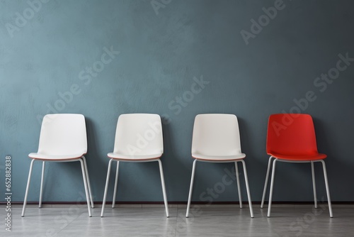 Contrast and Simplicity. Modern minimalist Arrangement. mockup chairs on the wall background photo