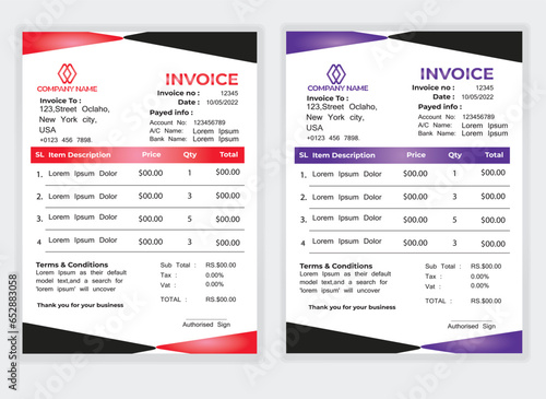 Invoice design, Invoice Layout & White Invoice Layout  photo