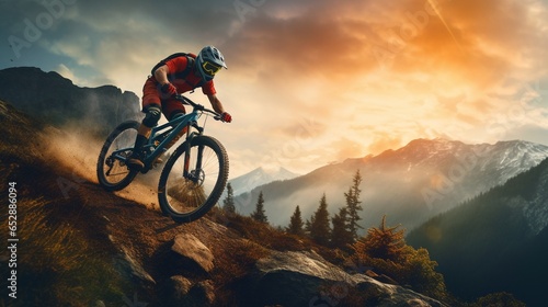 Mountain biking downhill ride © JW Studio