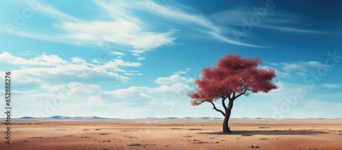 Solitary tree in the arid landscape image