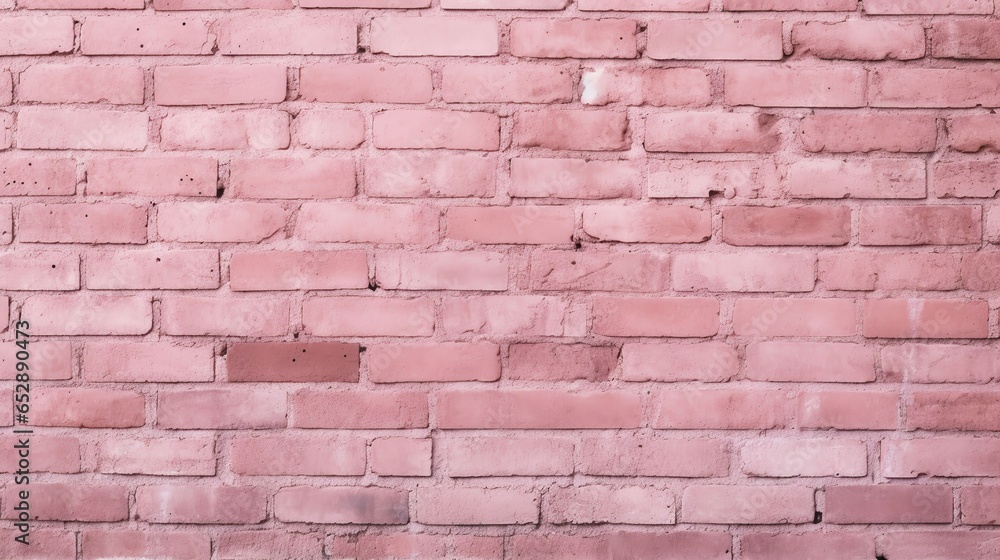 Fototapeta premium Pretty in Pink. Brick Wall Backdrop with Copy Space 