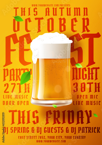 October Fest Day Poster Template