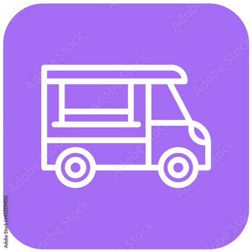 Coffee Truck Vector Icon Design Illustration