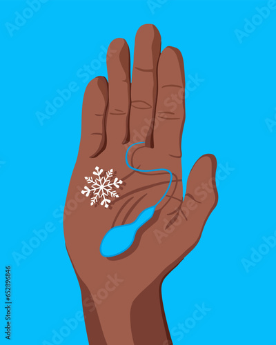 Vector isolated illustration of sperm freezing. Sperm bank. Sperm donation.