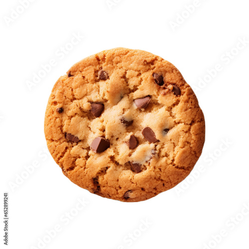 Chocolate and almond cookies isolated on transparent Background